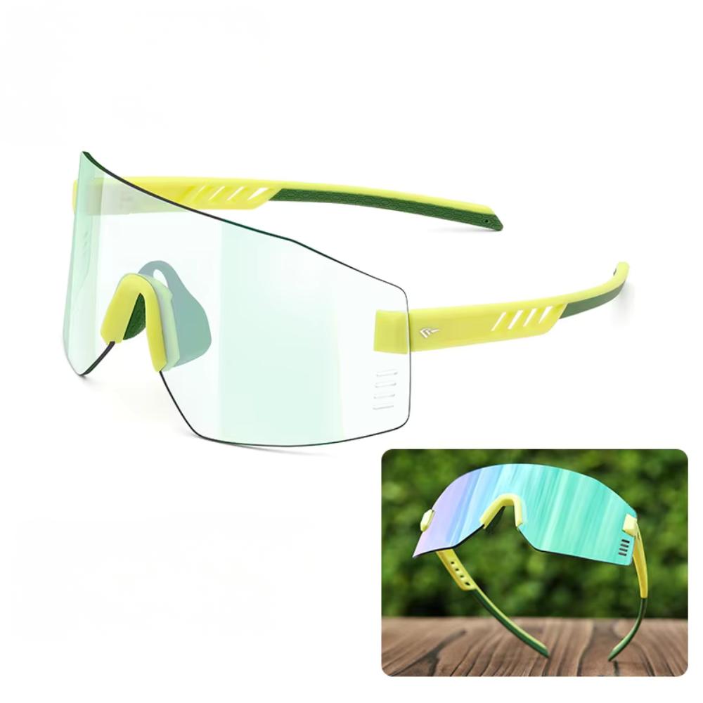 Gote Cycling Sunglasses Photochromic Frameless Mens Womens Day-Night Dual-Use Windproof Goggles Interchangeable Lenses Road