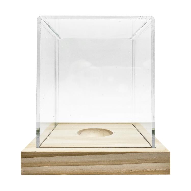 Acrylic Softball Showcase Box Wooden Base Dustproofed Display Case For Collectibles And Home Decoration 1
