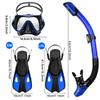 Mask Fin Snorkel Set Snorkel Gear for Adult Panoramic View Snorkel Mask Adjustable Dive Flipper Dry Top Snorkel and Travel Bag