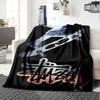 Dark Grey Camo City Text Signature Logo Flannel Blanket, Camouflage Street Style Soft Throw Blanket