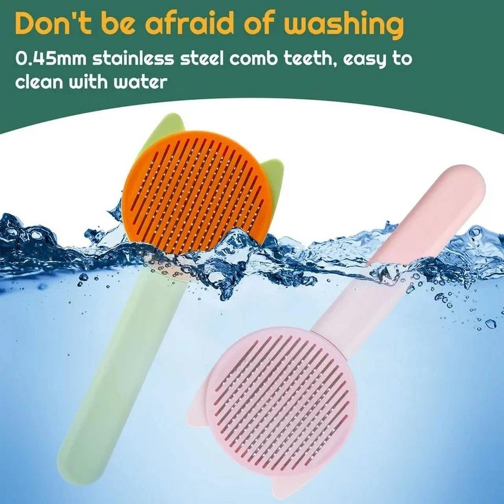 Pet Supplies Stainless Steel Cute Shape Pet Pin Comb Self-Cleaning Cat Comb Floating Hair Removal Pet Comb