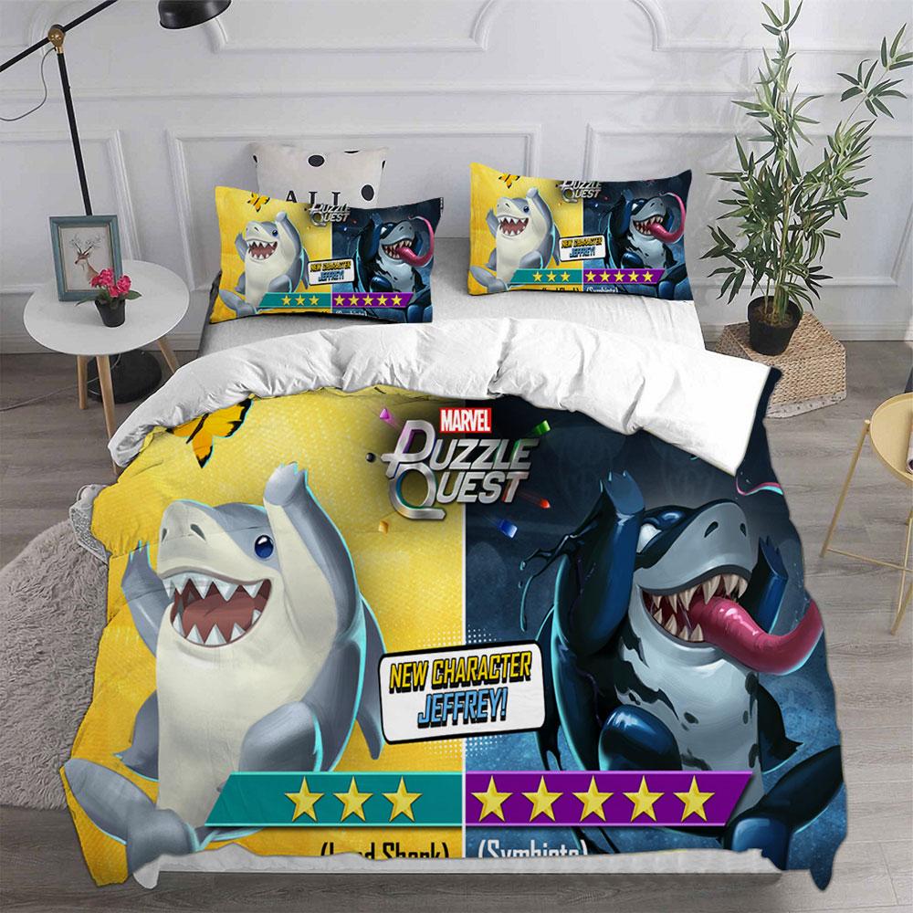 Jeff Shark Bedding Sets Quilt Bed Cover Comforter Duvet Cover Pillow Case 2-3 Pieces Sets Kids Adult Bedroom Decoration