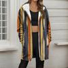 Women's Gradient Print Fashionable Loose Zipper Fleece Hoodie Jacket