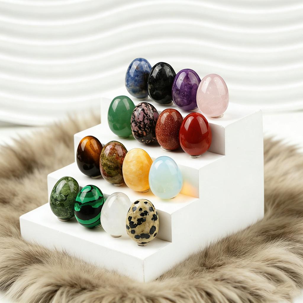 1 Pcs, Natural Crystal Rolling Stone, Mini Egg, 15 * 20mm, Raw Stone Bird Egg, Easter Egg, Ornament