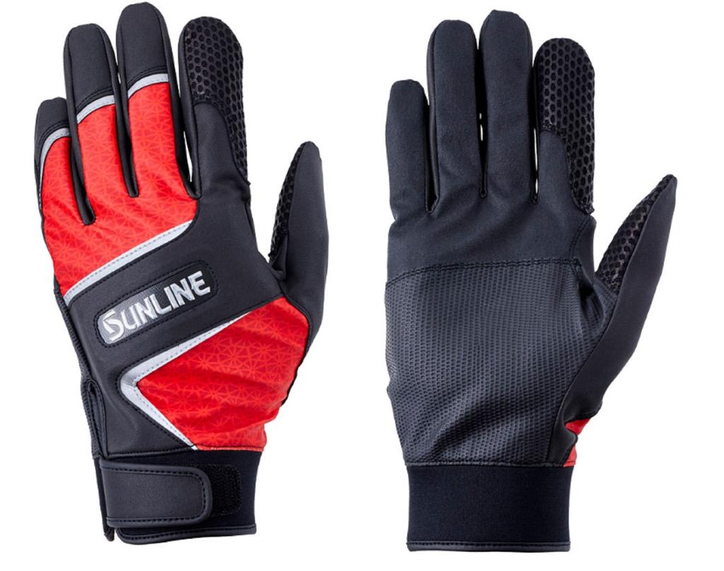 Sunline SUG-704 Salzhandschuh Casting Jigging Rot Größe L (7887)