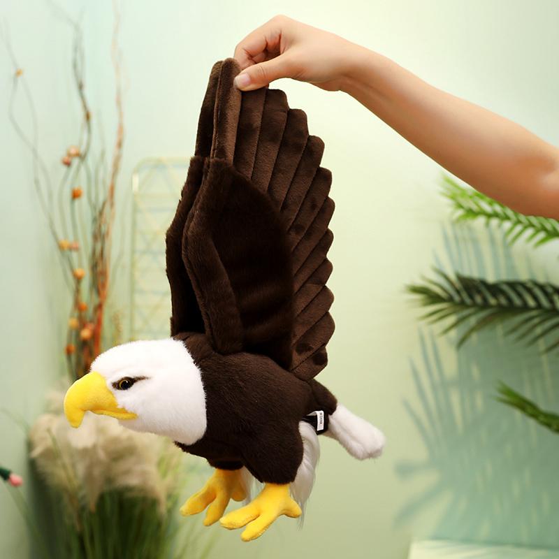 Muñeco de Pájaro Águila Calva Blanca Simulada Peluche Animal Salvaje Volador del Bosque Alas Grandes Peluche Decoración Hogar Oficina Regalo para Hombres