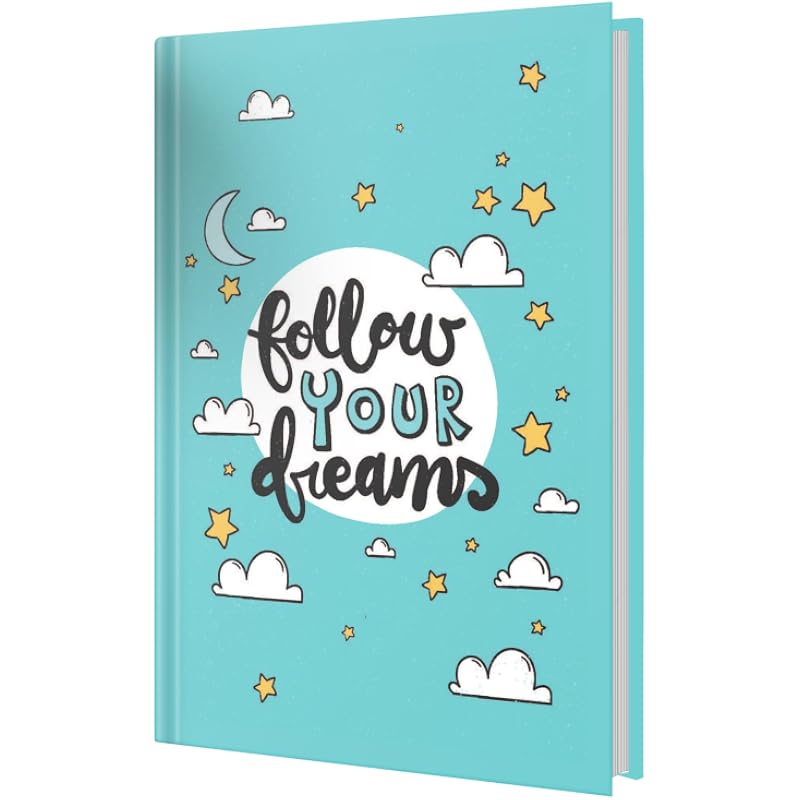 Accuprints Hard Bound Paper Notebook|Compact Size A5 (8.25 X 5.7)|200 Pages, 80 Gsm|Flat Opening Hardbound Follow Diary-