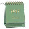 Durable Spiral Bound Calendar 2027 English Desktop Calendar, Minimalist Table Planner with Gold Easy Viewing Monthly Foil Cover, Thick Paper, 18-Month