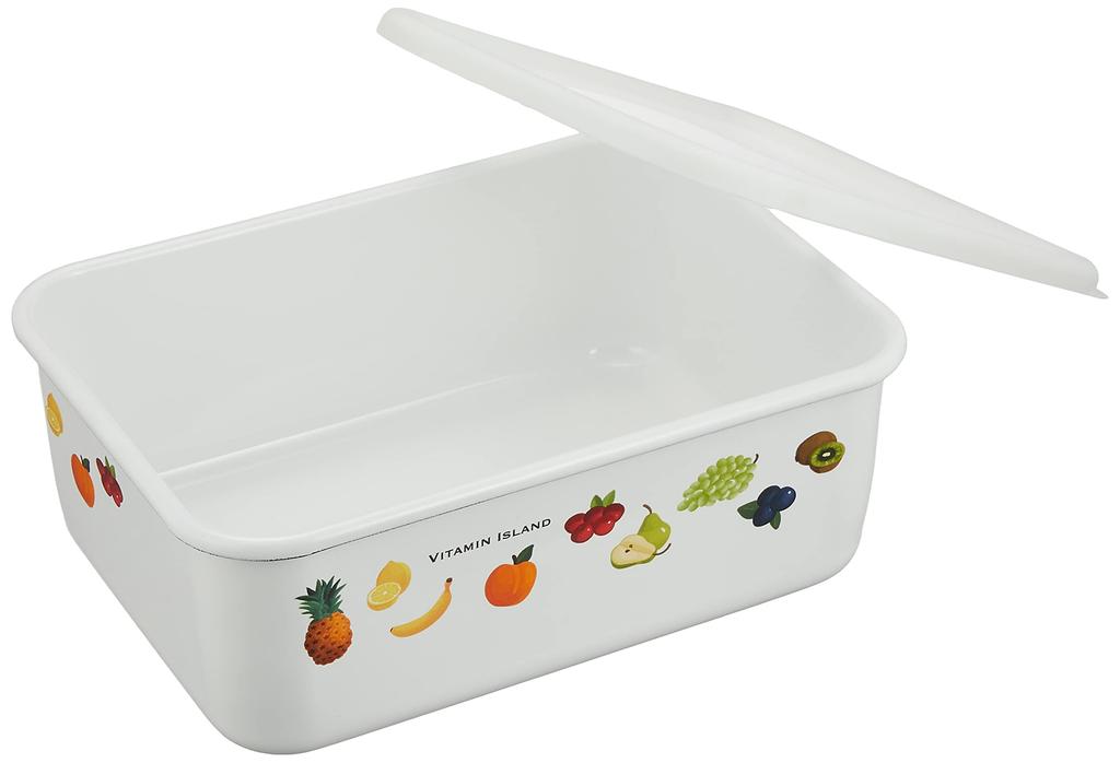 Wahei Freiz Enamel Pickling Container, for storing pickled vegetables (nukazuke), with drainage function, Vitamin Island ME-7274