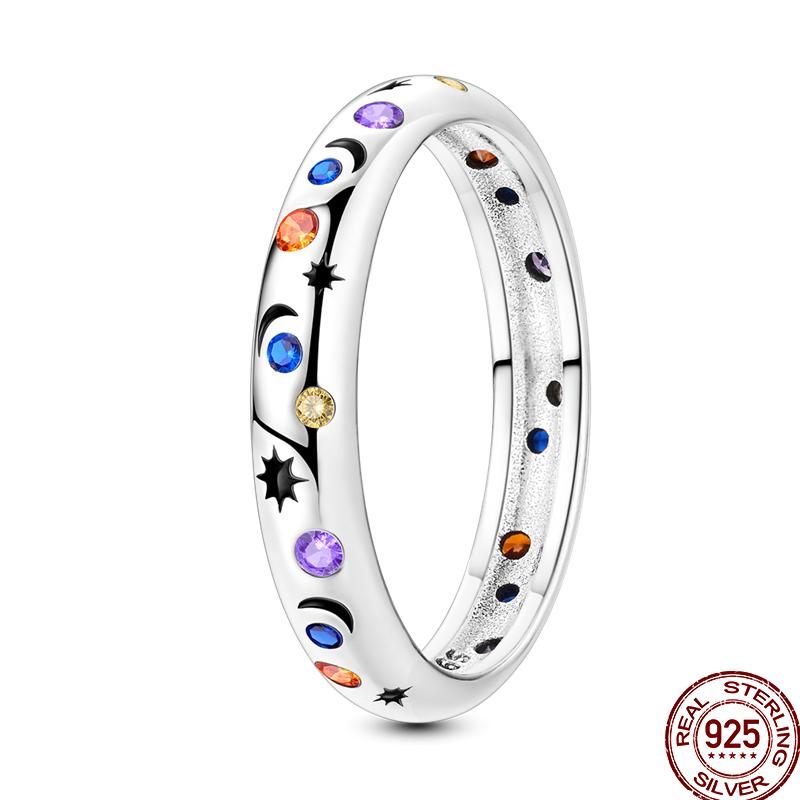 

S925 Silver Simple Colorful Love Ring Party Gifts Women 925 Silver Ring Fine Jewelry Anniversary New Product 6
