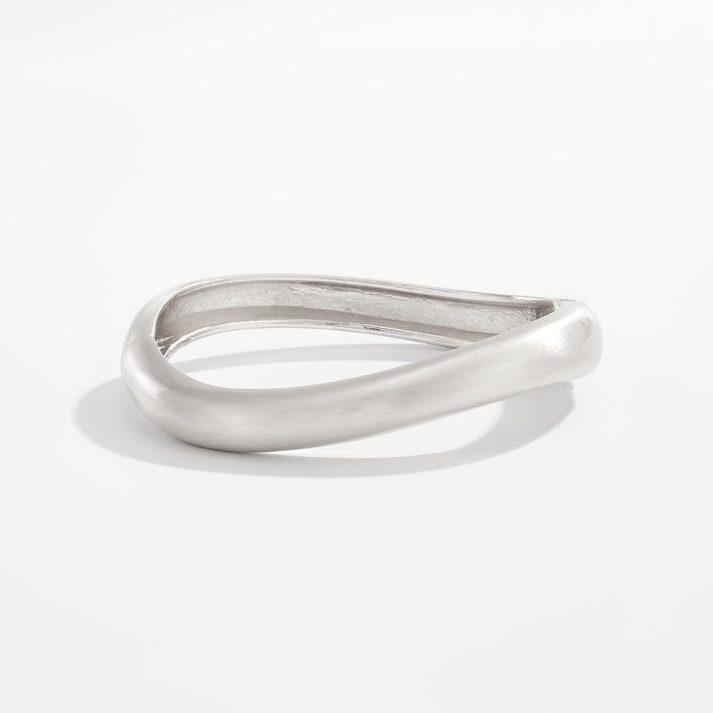 Punk Style Metal Texture Matte Bracelet, Fashion Style Irregular Glossy Spring Buckle Bracelet