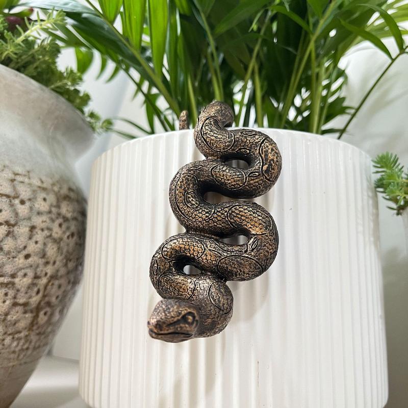 1 buc Sculptură Șarpe cu Capul în Jos din Rășină Ornament Ghiveci de Flori pentru Grădină Casă Figurine Animale Realiste Decor Casnic