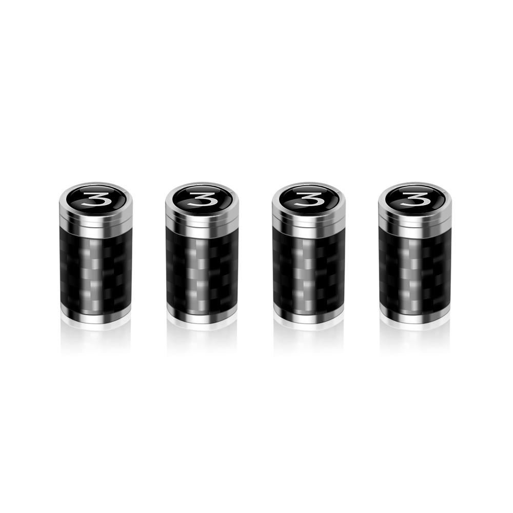 1Set Aluminum Carbon Fiber Styling Anti-theft Auto Tire Valve Caps Wheel Tires Stem Airtight Covers For Tesla Model 3 Y X Z LOGO