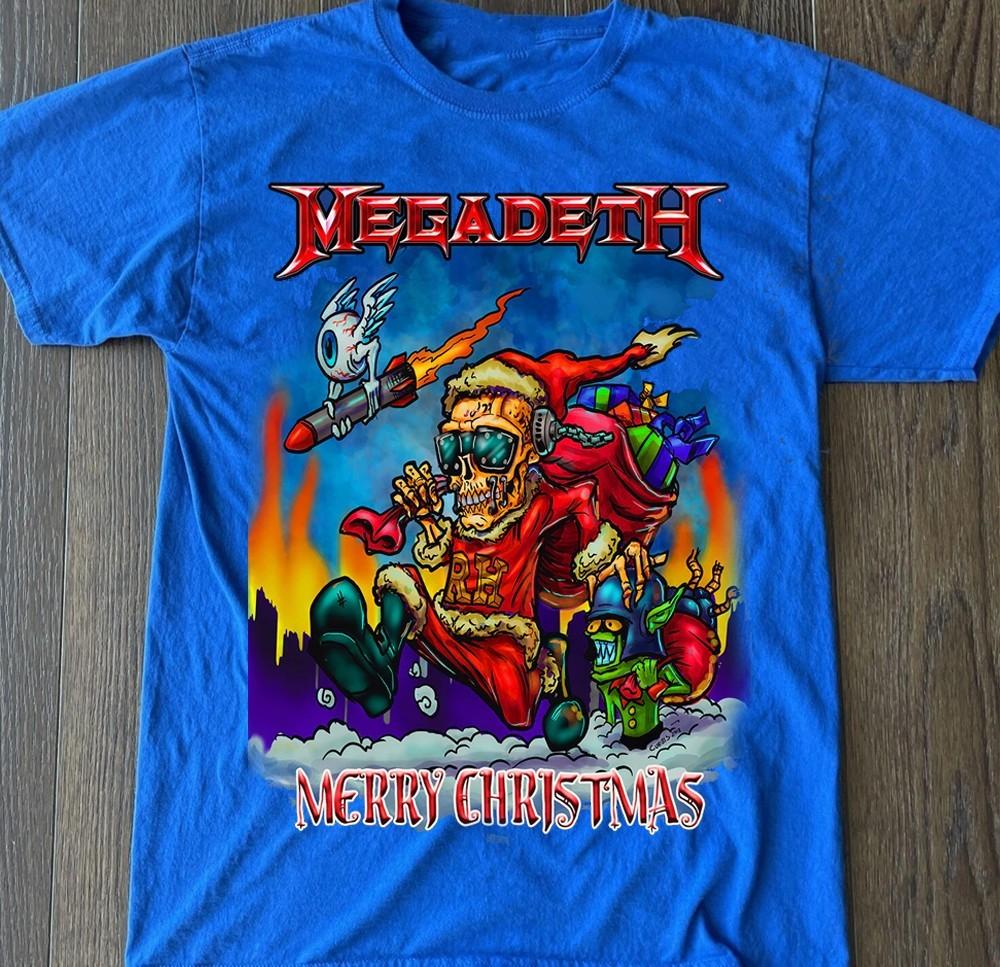 Рождественский подарок Группа Megadeth Подарок Смешная Унисекс S-235XL 24D470 Унисекс Футболка XXXXL