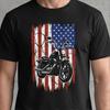 Patriotic Biker Shirt • Distressed American Flag Motorcycle Tee • Independence Day Top • 4th of July Apparel • Comfort Colors 1717