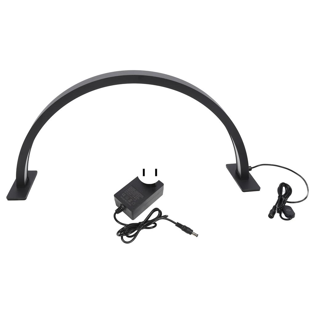 25W Desktop LED Light 3000K‑6500K Half Moon Shaped Eye Protection Eyelash Beauty Lamp Black