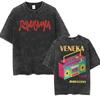 Magliette Vintage Lavate Uomo Donna Moda Hip Hop Pop Musica T Shirt Casual Larga Manica Corta Rawayana Veneka Band Album
