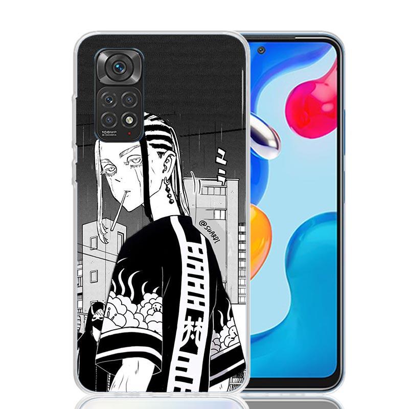 Tokyo Aevengers Black Anime Phone Case For Xiaomi Redmi Note 15 14 13 12S 12 Pro Plus 11S 11E 11 11T 10S 10 Art Soft Pattern Cov