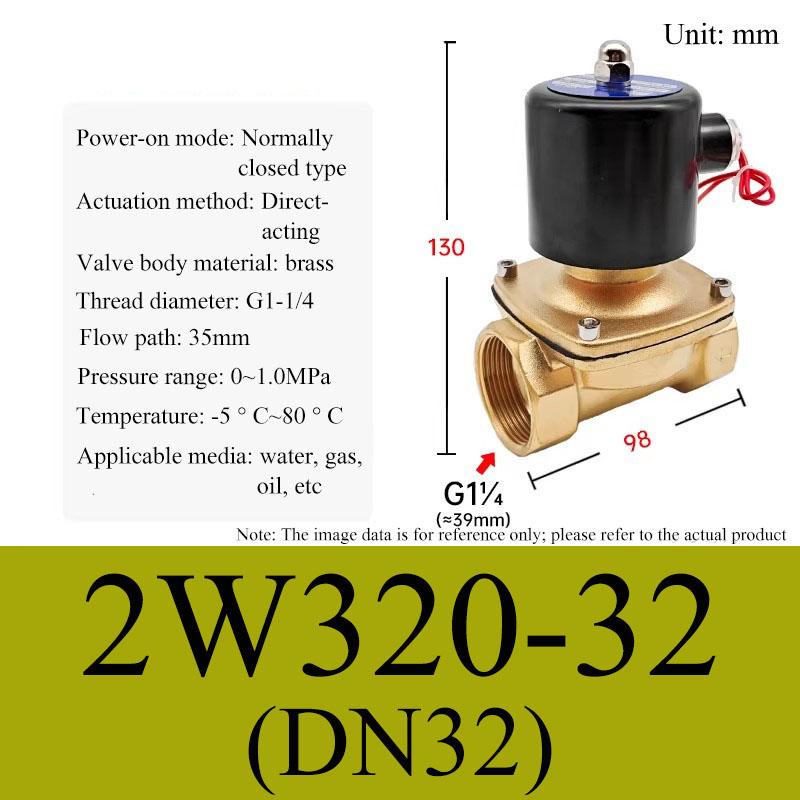 Electric Solenoid Valve 1/4" 3/8" 1/2" 3/4" 1" DN8/10/15/20/25/50 Normally Closed Pneumatic for Water Oil Air 12V 24V 110V 220V