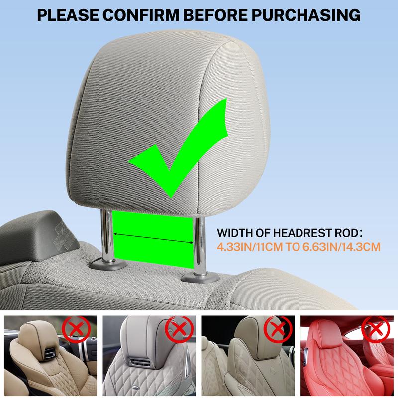 3-9.7 Inch Adjustable Car Rear Pillow Headrest Tablet Phone Mount Bracket for IPad Mini and Cell Phones Automobile Holder Stand