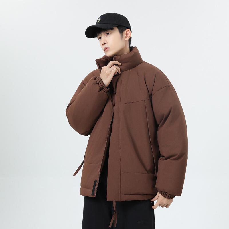 Men s Winter Fleece-Lined Stand Collar Cotton Jacket 3XL