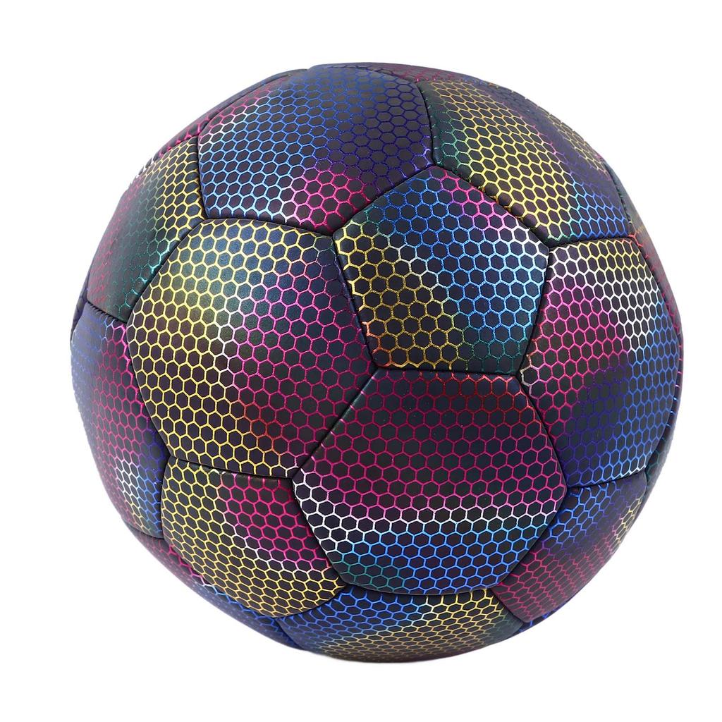 Size 5 Reflective Football Reflective Glowing Soccer Ball Glow in The Dark Football for Indoor