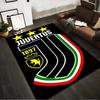 Juventus Logo Black Rug with Striped Border Non-slip Rug Suitable for Living Room and Bedroom Sofas