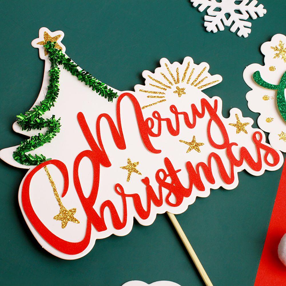 Decoration Xmas Birthday Christmas Theme Christmas Decoration Cupcake Decor Cake Toppers Cake Flags
