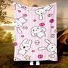 Bunny Hop Joy Blanket Reversible Flannel Throw for Animal Lovers AllSeason Comfort Playful Friend Gift