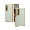 Electroplated Leather Phone Case For Samsung Galaxy Z Fold 8 Wide 5G Z Fold 8 5G Hinge Protective Glass Screen Protector Cover