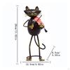 2 Pieces Musical Cat Figurine Creative Musician Sculpture Modern Jazz Figurines for