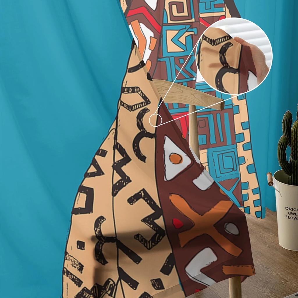 Afrikanische Schwarze Frauen Tüllvorhänge für Wohnzimmer Schlafzimmer Küchendekoration Chiffon Transparent Voile Fenstervorhänge Kundenspezifische Drapierung