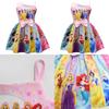 Vestito Bambina Principesse Disney Con Fiocco Misto Cotone Per Primavera Estate Età Da 3 A 8 Anni