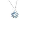 Elegant Imitation Topaz Blue Snowflake Pendant Necklace - Women's Clavicle Chain Christmas Gift