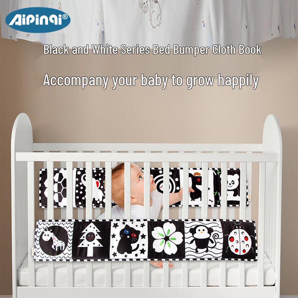 Aipinqi Black & White Crib Bumper Tear-Resistant Teething Book