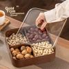 CAIZHI Dried Fruit Plate, Fruit Bowl, Living Room High-End Wood-Like Nut Snack Box, Candy Storage Container, 4-Compartment Fruit Plate CZ6867