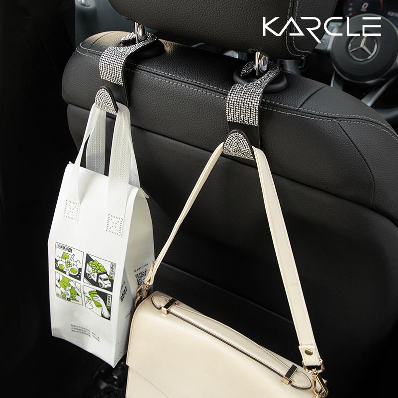 4PCS Car Seat Hook Rhinestone Rear Rotatable Invisible Multifunctional Storage Car Hooks Bold ABS Auto Seat Hooks