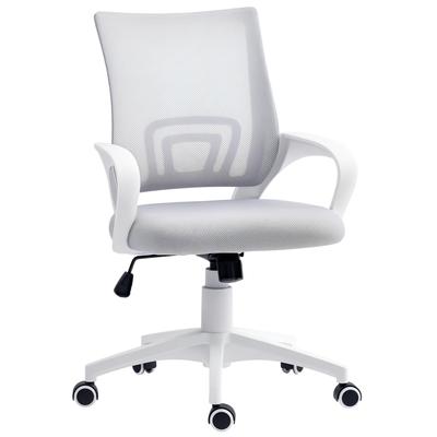 Mesh Desk Chair Swivel with Adjustable Height Tilt Function and Armrests Load 120 Kg Gray
