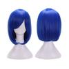 Anime 32cm Medium Basic Synthetic Bang Blond Cosplay Wig Blue Women Heat Resistant Hair Straight Short Bob Wigs with Bangs