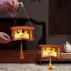 Cultural Souvenir Gift Mid-Autumn Festival DIY Lantern Decoration, Light Up Mooncake Shaped Handheld Traditional Craft Kit Lantern, Chinese