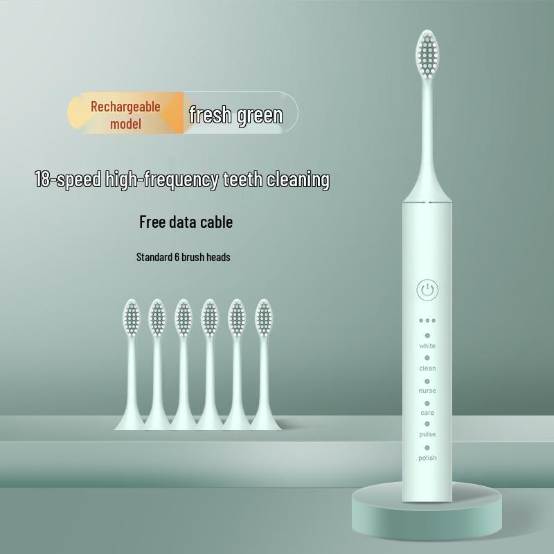 Unisex Rechargeable Ultrasonic Soft Bristle Electric Toothbrush for Home & Travel