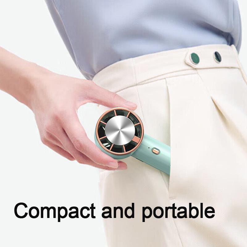 Portable Handheld Fan with Refrigeration Mode, 3 Speed Cold Wind Hand Fan, 2000mAh Battery Operated Rechargeable USB Fan
