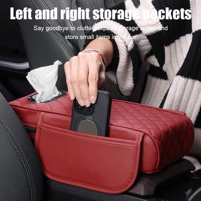Auto General Purpose Armbox Leather Protective Cover Increase Pad Automotive Interior Decoration Storage Box Cushion Pillowcase