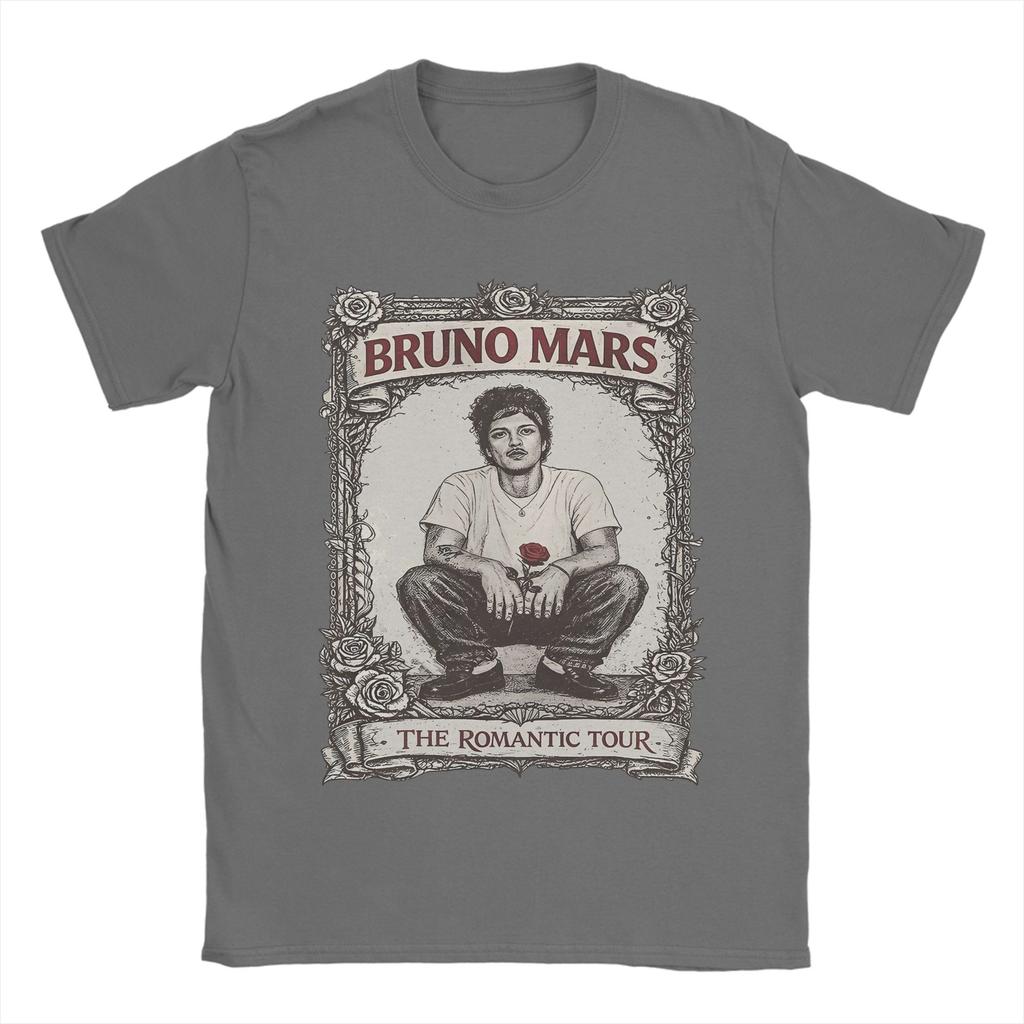 The Romantic Tour Bruno Mars 2026 T Shirt Unisex Pure Cotton Casual TShirts Round Neck Tees Short Sleeve Clothes Summer