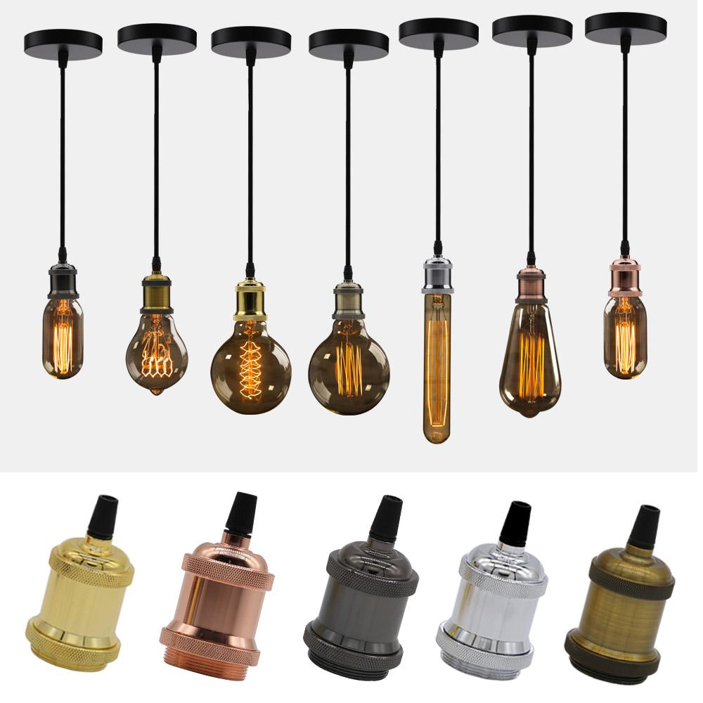 Lumini suspendate din aluminiu moderne Suport lampă E27 110V 220V Lumini LED incandescente vintage retro bec Edison Decor suspendat