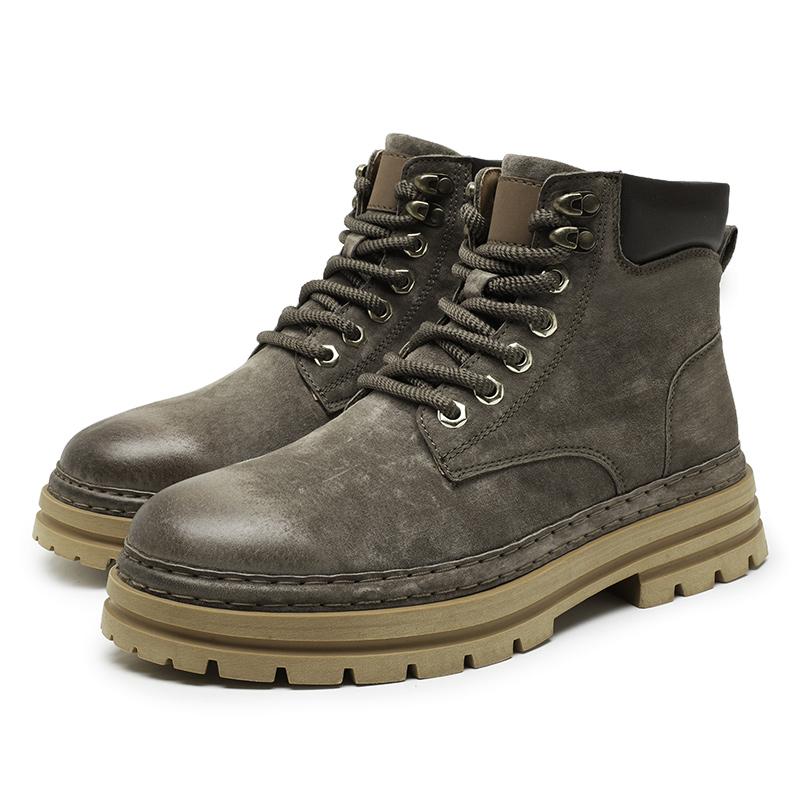 Men S High-Top Desert Work Boots Autumn Winter Retro Men S Outdoor Shoes Leather And Rubber Motorcycle Boots Shoes For Men 41