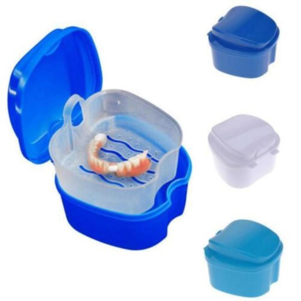 Boîte de rangement pour prothèses dentaires en forme de pomme Boîte de rangement dentaire pour fausses dents avec conteneur suspendu