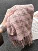 Autumn Winter Women Imitation Cashmere Knitted Scarf Lady Men Casual Plaid Tassel Soft Scarve Wrap Shawl Femme Male Unisex New