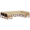 Outdoor Sofa Set with Cushions 9 Pcs Natural and Beige
