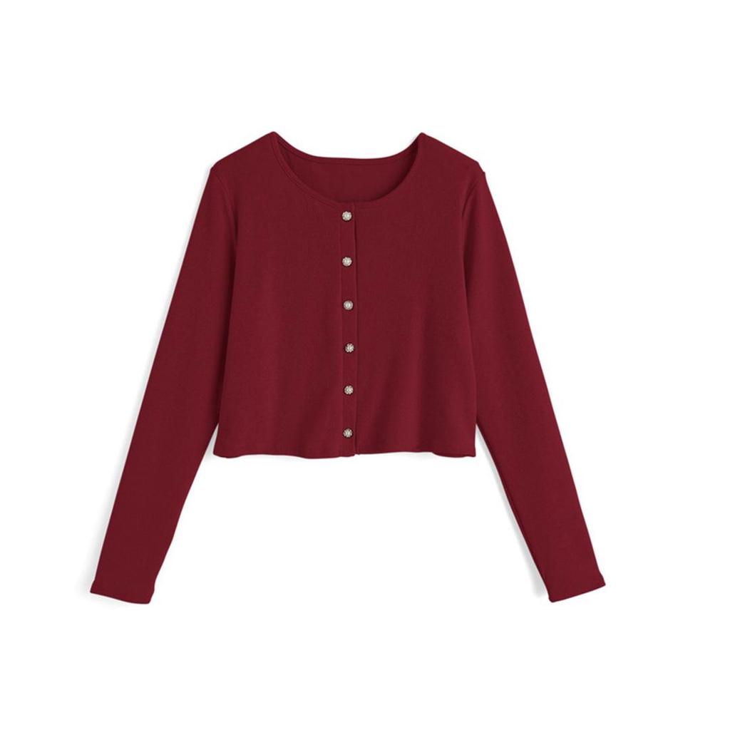 Schlankmachender Cardigan im koreanischen Stil mit langen Ärmeln - Elegantes, vielseitiges Oberteil für Damen für Herbst/Winter